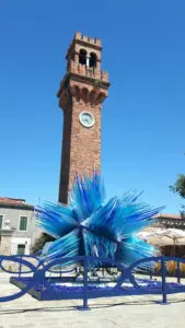 Murano toren en glas kunstwerk