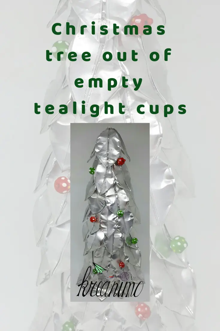 christmas tree out of empty tealight cups