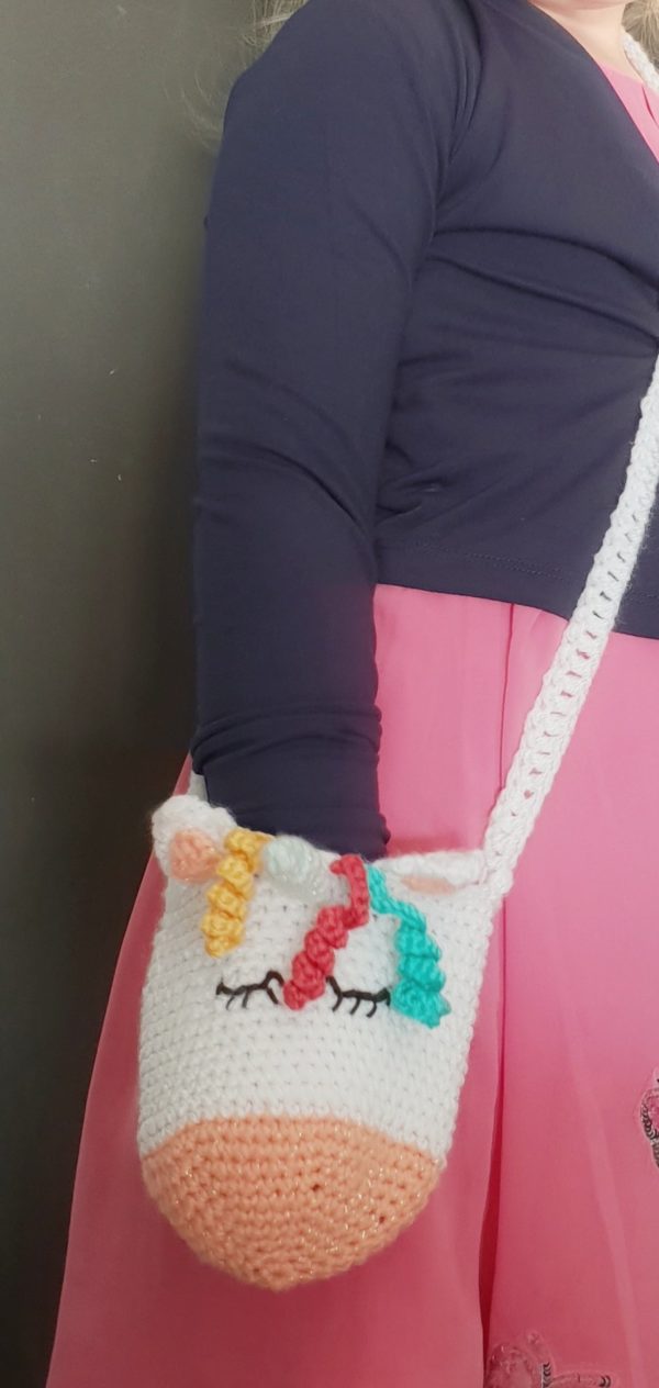Unicorn bag for kids free crochet pattern Kreanimo