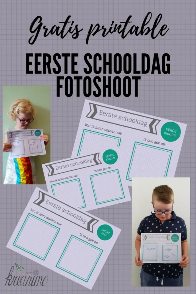 eerste schooldag printable voor fotoshoot