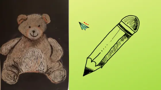 Stuffed animal drawings in soft pastel - art project - Kreanimo