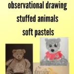 stuffed animal drawings with soft pastels
